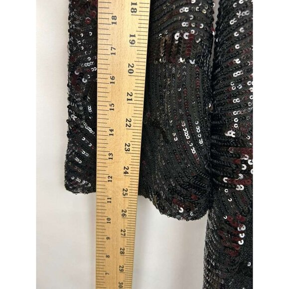 NWT Anthropologie Maeve Womens Large Dress Mini Sequin Mock Neck Black Open Back - Picture 6 of 16